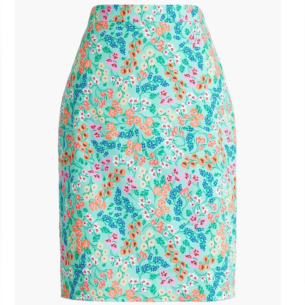 J. Crew Floral Pencil Skirt - Fresh Spearmint Multi